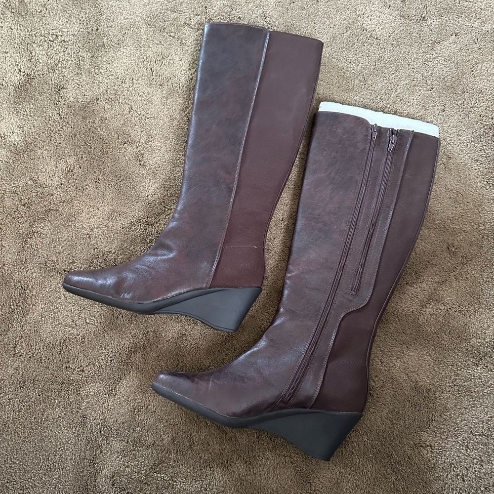A2 by Aerosoles Wife Calf Wedge Riding Boots